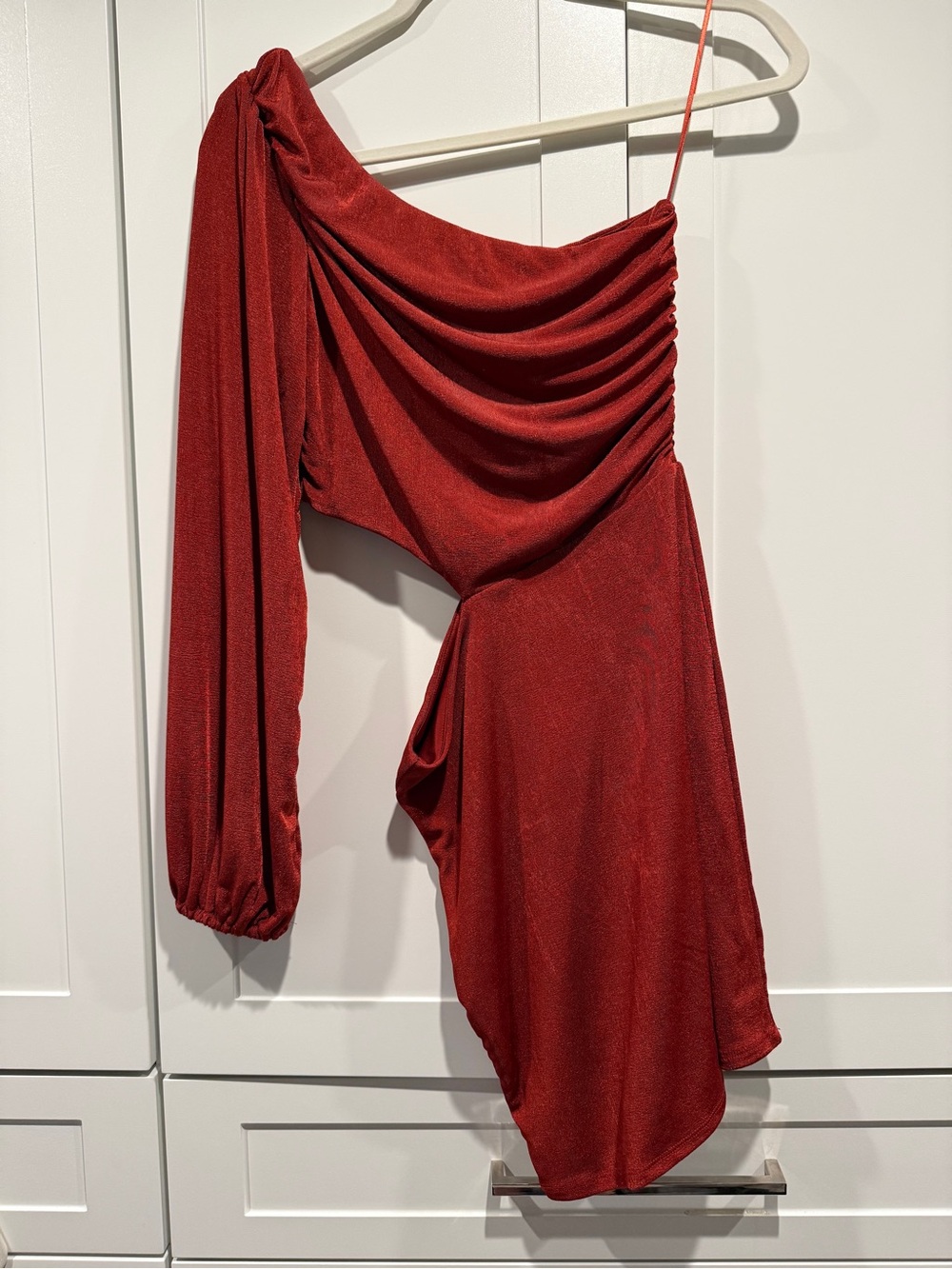 NWT Francesca’s One-Shoulder Red Women's Dress with Cut out